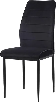 Produktbild von Esszimmerstuhl Madison aus schwarzem Samt, B/H/T 43,5x96x57 cm, Sitzhöhe 49 cm