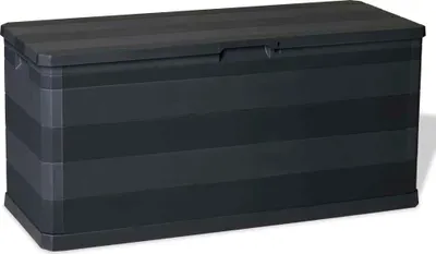 Zdjęcie produktu dla Skrzynia ogrodowa, czarna, 117 x 45 x 56 cm