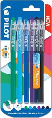 Produktbild von PILOT FriXion Stick 0.7 Tintenroller 6er Set-  0.35mm, radierbar, kühlere Töne von Blau bis Schwarz