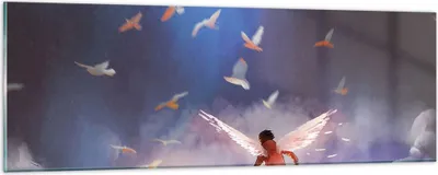 Produktbild von Bilder auf glas - Fantasie Märchen - 90x30cm - Glasbilder - Wandbilder - Kunstdruck - zum Aufhängen bereit - Wanddekoration aus Glas - Glas Bilder - Wandbild auf Glas - Einteilig - GAB90x30-4102