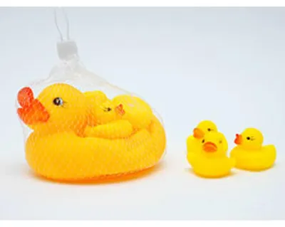Obrázok produktu pre Súprava kačiek do kúpeľa, 1 x 12 cm + 3 x 4 cm, žltá