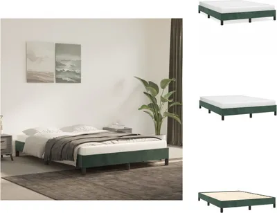 Obrázok produktu pre vidaXL Rám postele tmavozelený 140x190 cm zamat - Postele a rámy postelí