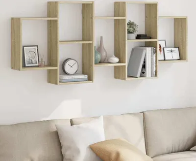 Image de Maison Exclusive - Étagère murale Sonoma en chêne, 159 x 18 x 65 cm, matériau composite bois
