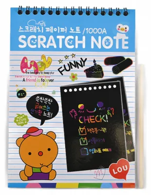 Produktbild von Magisches Kratzbild Notizbuch A6 - Schwarzes Kratzpapier Set für kreativen Kinderspaß
