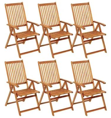 Produktbild von vidaXL Klappstühle 6 Stk. mit Auflagen Massivholz Akazie