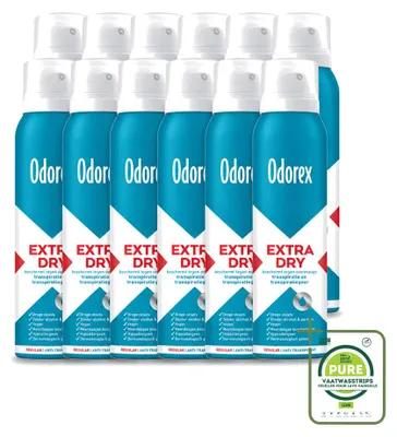 Obrázok produktu pre 12 kusov – Odorex Extra Dry Regular, antiperspiračný sprej s deodorantom, 150 ml – veľké balenie
