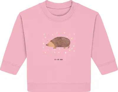 Produktbild von Mr. & Mrs. Panda Organic Baby Pullover Igel Herzen 24. - 36. Monat - Baumwolle Pink - Geschenk, Lustige Sprüche, Herz, Kuss, Bullover, Liebe, Vertrauen