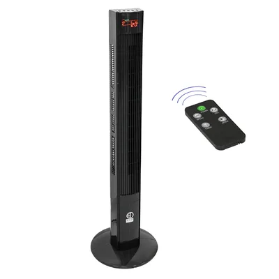 Produktbild von ECD Germany Ventilátor s LED displejom a diaľkovým ovládaním XL, 45 W, 116 cm, čierny, s 3 stupňami rýchlosti a režimami vetrania, 140° oscilácia
