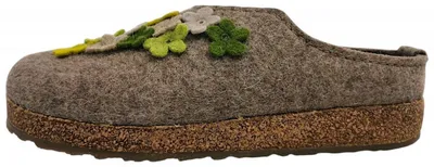 Productafbeelding van Haflinger Grizzly Flores" Damenschuhe Hausschuhe Pantolette Grau Freizeit"