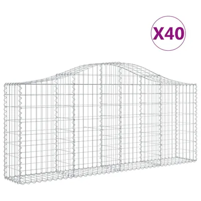 Produktbild von Gabionen mit Hochbogen 40 Stk. 200x30x80/100cm Verzinktes Eisen