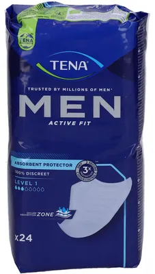 Zdjęcie produktu dla TENA Men Active Fit Level 1 wkładki dla mężczyzn z nietrzymaniem moczu, 6X24 szt