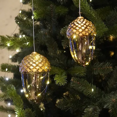 Obrázek produktu pro Sirius light pendant Celina Agern glass acorn 5 LED 13 cm zlatohnědá na baterie