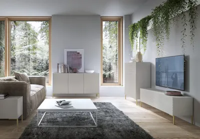 Produktbild von Selsey TV Schrank Board Sideboard Fernsehtisch Fernsehschrank 140 cm Goldene Bei