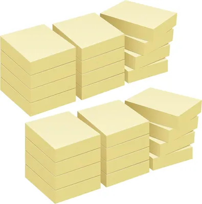 Produktbild von Haftnotizen 38 x 51 mm, Klebezettel Selbstklebende gelbe Notizblöcke, 100 Blatt/Block, 20 Blöcke, Klein