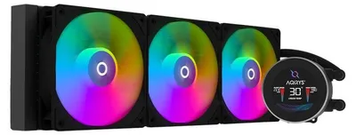 Produktbild von AiO CPU-Wasserkühlung Leistungsstark Leise LCD ARGB Schwarz 360 mm