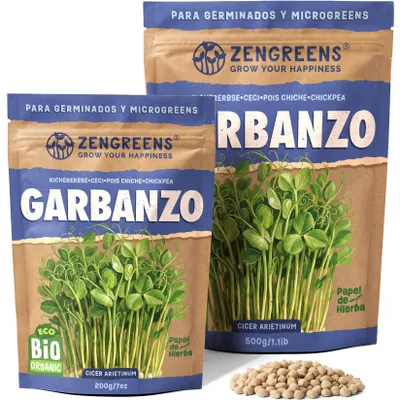 Imagen del producto de ZenGreens® Semillas Eco Microgreens Garbanzo 500 g – Semillas para Germinar