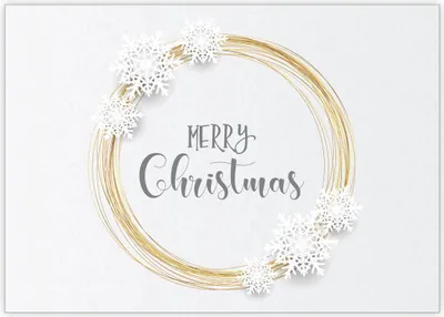 Produktbild von 4x Elegante Weihnachtskarte in grau gold Optik mit Schneeflocken