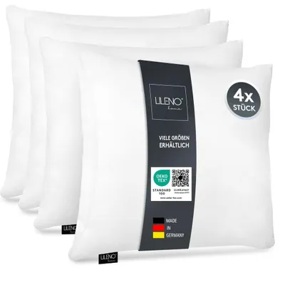 Produktbild von LILENO HOME Microfaser Kissen 50x50 cm [4er Set] bis 95 Grad waschbar mit Reißverschluss - Kopfkissen 50x50 cm als Kissen-Füllung für Bett oder als Deko-Kissen - Sofa-Kissen & Zier-Kissen