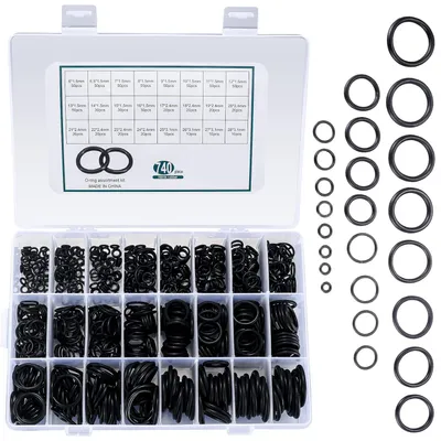 Produktbild von O-ringe Dichtungsringe Set Sanitär, 740 STK O Ring Sortiment, Gummidichtungen Set, Metrische Dichtungen für Autoreparatur Hydraulisch Unterlegscheiben