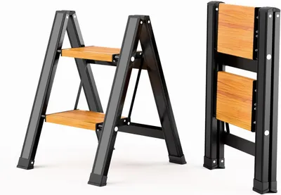Obrázok produktu pre Schodíky 2 stupne, skladacie, hliníkové, do 150 kg, široký protišmykový pedál, pre domácnosť