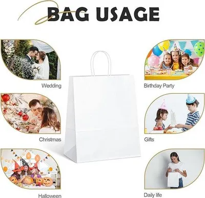 Productafbeelding van Famanu papieren tas, kraftpapier - met handgrepen, 50 stuks
