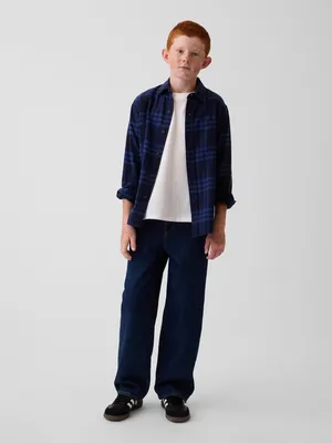 Produktbild von GAP Baggy Jeans für Kinder, Größe 7, aus nicht dehnbarem Denim in dunkler Waschung mit Five-Pocket-Design