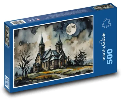 Zdjęcie produktu dla martinpuzzle - Puzzle 500 - Kościół w nocy