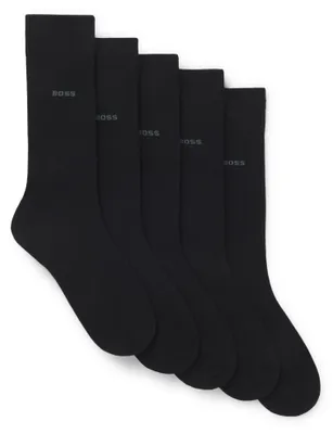Produktbild von BOSS Herren 5p Uni Color Cc Herrensocken, Black1, 39-42 EU