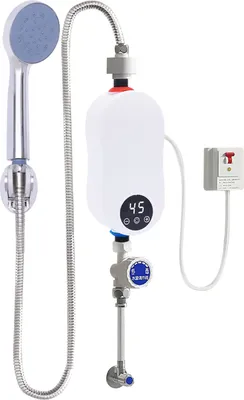 Obrázek produktu pro Mini elektrický průtokový ohřívač vody 5500 W se sprchovou hlavicí a LED displejem 220 V IPX4 Vodotěsný průtokový ohřívač vody s konstantní teplotou pro kuchyň, koupelnu