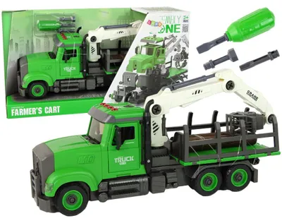 Produktbild von Lean Toys Holztransporter LKW Fahrzeug Reibungsantrieb Geländewagen Anhänger , Größe:UNIVERSAL