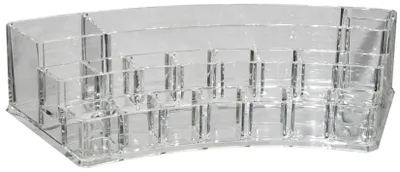 Produktbild von Kosmetik-Organizer - Acryl, halbrund, leer, Maße: 28,2 x 11,9 cm, Höhe 6,5 cm