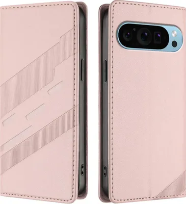Productafbeelding van Hoesje voor Google Pixel 9 / 9 - Portemonneehoesje van Phonesta met reliëflijnen - Roze