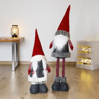 Produktbild von Weihnachtswichtel mit Teleskopbeinene Frau und Mann, Wichtel 2er Set