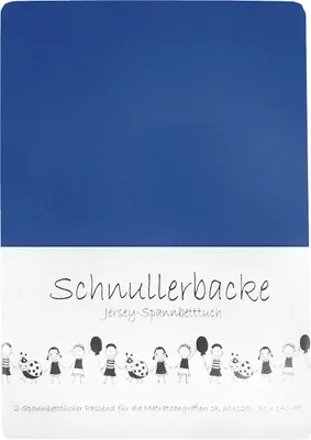 Produktbild von 2er Set Baby Jersey Spannbetttuch Schnullerbacke  60/120 - 70/140 cm blau