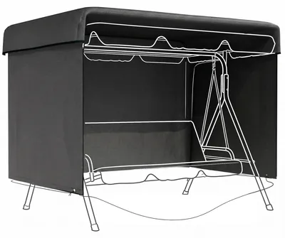 Produktbild von Gartenmöbelabdeckung Abdeckung Schutzhülle für Outdoor-Möbel, 215 cm x 155 cm x 150 cm, Schwarz