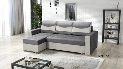 Produktbild von Ecksofa ARTUR mit Schlaffunktion und Bettkasten, L-Form - links - L-Couch, Farben: Grau/Anthrazitgrau