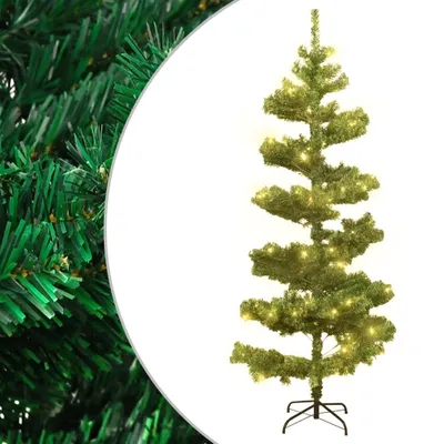 Zdjęcie produktu dla Spiralna choinka z lampkami i stojakiem, zielona, 150 cm, PVC