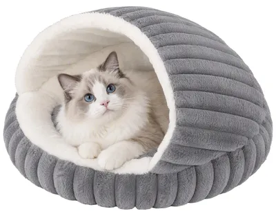 Produktbild von PawHut Katzenbett Plüsch Katzenhöhle mit abnehmbarem Kissen, Rutschfester Boden