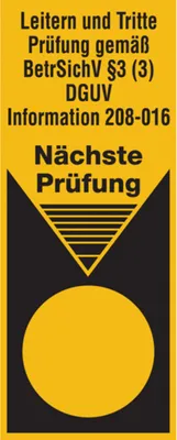 Produktbild von Dreifke® Grundplakette, Leitern, BetrSichV §3 (3) DGUV 208-016, Folie, 100x40...