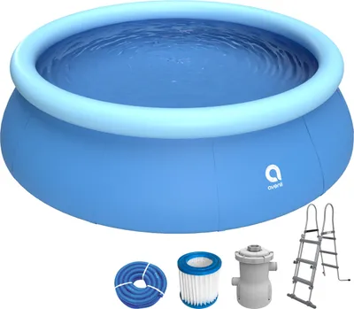 Produktbild von Avenli Prompt Set Pool Ø 360 x 90 cm, Quick Up Pool Set mit Filterpumpe und Leiter, blau