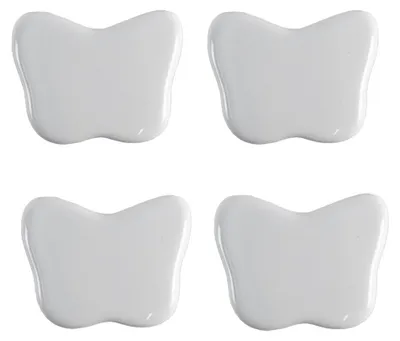 Produktbild von Clayre & Eef Türknauf 4er Set Schmetterling 4x3 cm Weiß Keramik