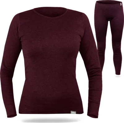 Produktbild von SES Thermounterwäsche Damen Set 44 Bordeaux aus 75% Baumwolle & 25% Polyester/Atmungsaktive & Langlebige Thermounterwäsche für Damen/Thermowäsche Damen für Wärme und Komfort