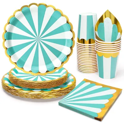 Immagine prodotto di Omgoods - Set di stoviglie per 24 persone - Tema: Circo