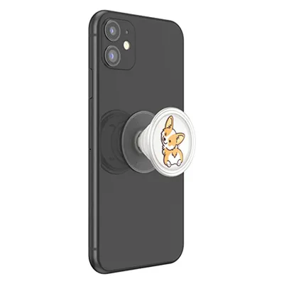 Produktbild von PopSockets PlantCore Grip Cheeky Corgi, Griffigkeit, Schwarz, Orange, Durchscheinend, Weiß, Tiermuster, Jede Marke, 1 Stück(e), 38,8 mm