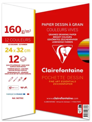 Produktbild von Clairefontaine 96770C, Kunstpapier, 160 g/m², 12 Blätter