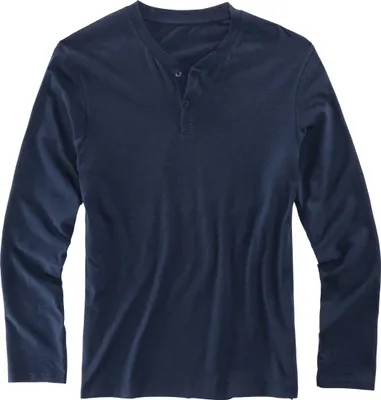 Produktbild von H.I.S. Langarmshirt - Henleyshirt langarm navy Größe XL