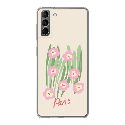 Produktbild von MuchoWow® Handyhülle Schutzhülle Hülle für Samsung Galaxy S21 Plus Blume - Rosa - Gras Silikon Softcase Handy Hülle - Handy-Tasche