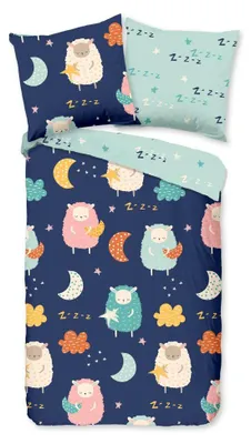Productafbeelding van Good Morning Kinderdekbedovertrek "Sheep" - Multi - (135x200 cm) - 100% Katoen