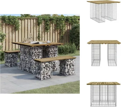 Produktbild von vidaXL Gartenbank aus Gabionen 100x102x72 cm Kiefernholz Imprägniert -  Gartenbänke