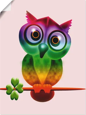 Produktbild von ARTland Poster Bunte Eule Größe: 60x80 cm